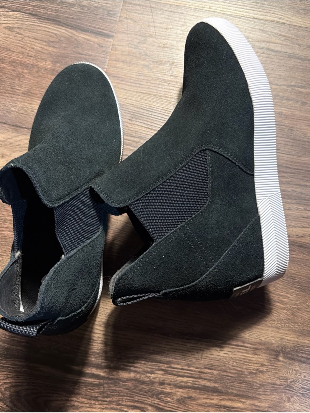 Sorel Women's Out N About Slip-On Wedge In Black/White Suede Sz 9.5 Bootie New